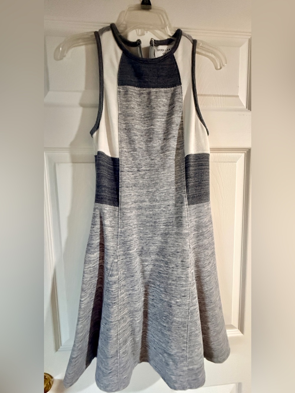 Athleta Derek Lam Gray and White Colorblock A-Line Dress